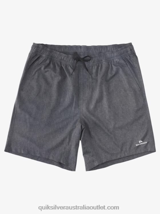 Quiksilver Men Waterman After Surf Stretch 20 Amphibian Boardshorts H2N4B956 black heather