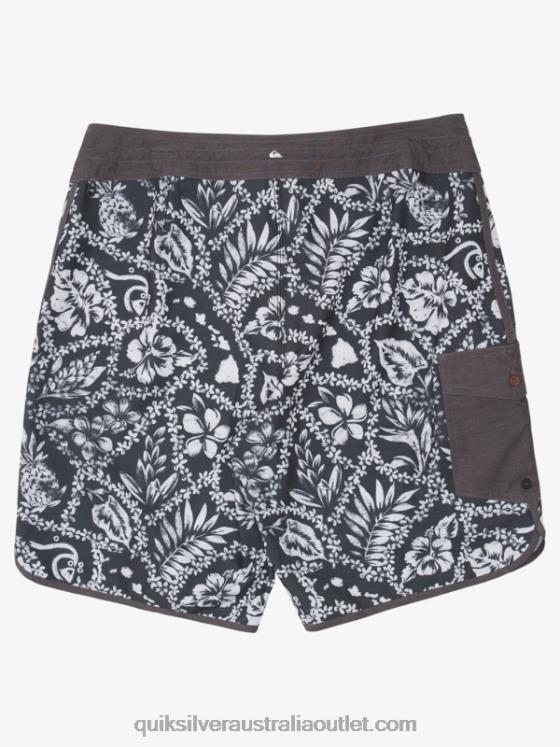Quiksilver Men Waterman Arrival Lei 20 Scallop Boardshorts H2N4B1417 black arrival lei