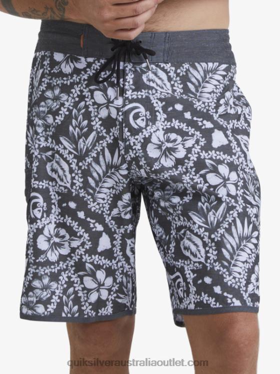 Quiksilver Men Waterman Arrival Lei 20 Scallop Boardshorts H2N4B1417 black arrival lei