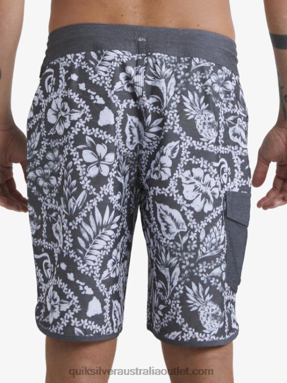 Quiksilver Men Waterman Arrival Lei 20 Scallop Boardshorts H2N4B1417 black arrival lei