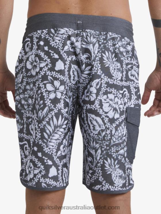 Quiksilver Men Waterman Arrival Lei 20 Scallop Boardshorts H2N4B1417 black arrival lei