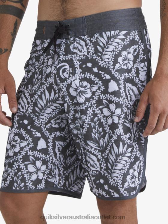 Quiksilver Men Waterman Arrival Lei 20 Scallop Boardshorts H2N4B1417 black arrival lei