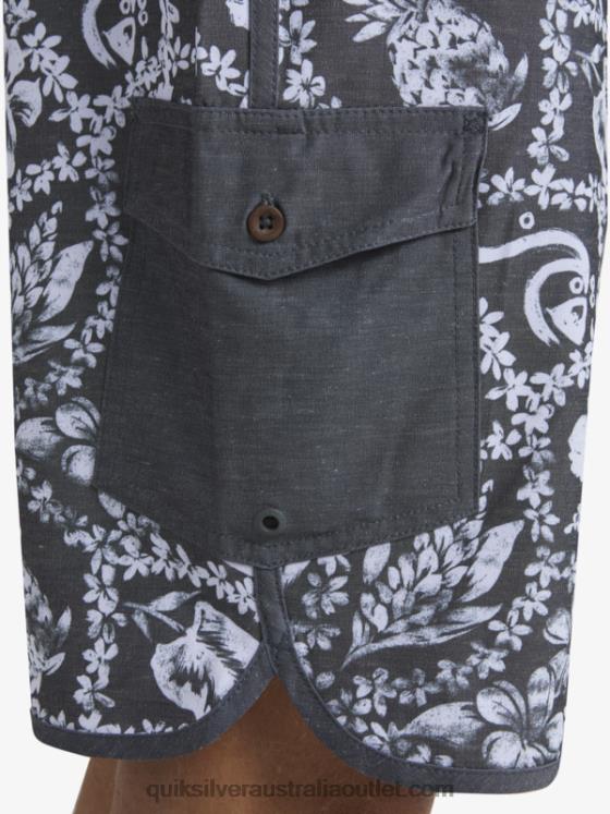 Quiksilver Men Waterman Arrival Lei 20 Scallop Boardshorts H2N4B1417 black arrival lei