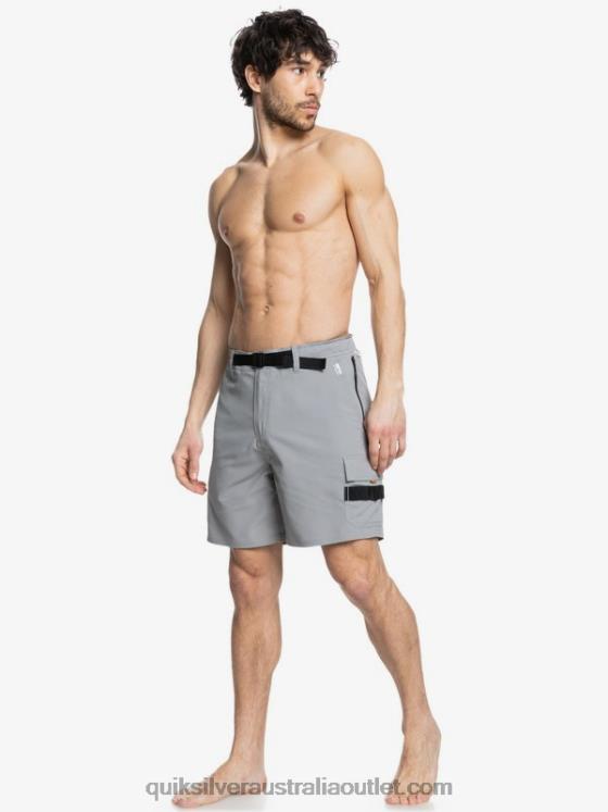 Quiksilver Men Waterman Azimuth Amphibian 18 Shorts H2N4B789 steeple grey