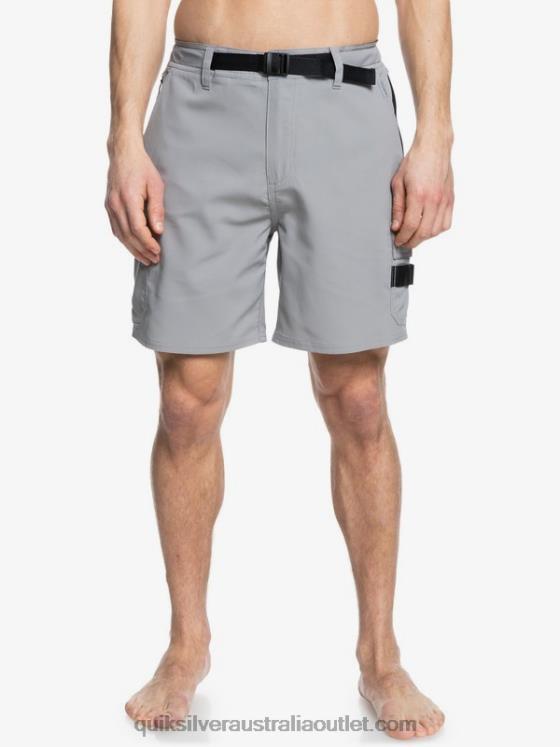 Quiksilver Men Waterman Azimuth Amphibian 18 Shorts H2N4B789 steeple grey