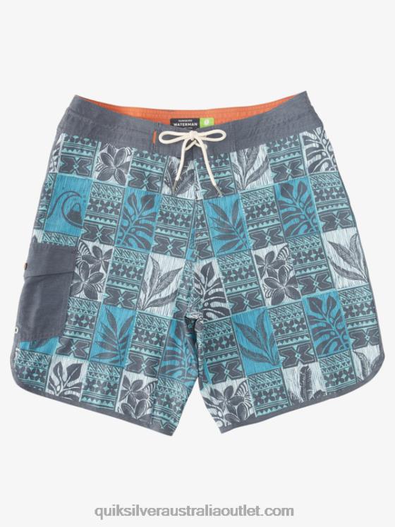 Quiksilver Men Waterman Leaf Boxes Scallop 20 Boardshorts H2N4B1299 capri breeze leaf bs