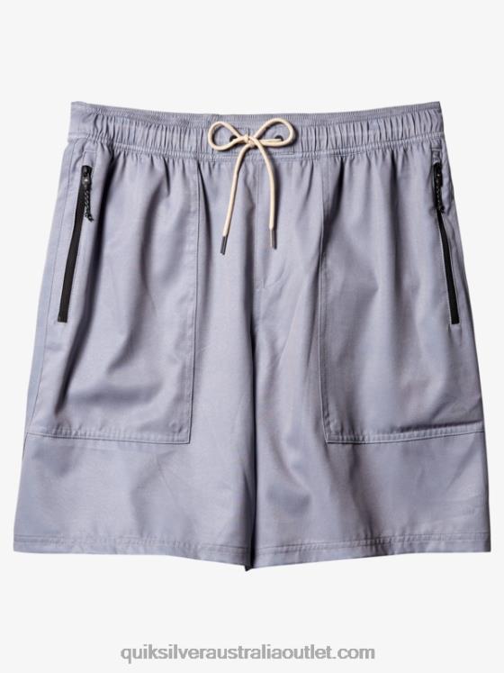 Quiksilver Men Waterman Scout Zipper Amphibian 20 Boardshorts H2N4B1326 sharkskin