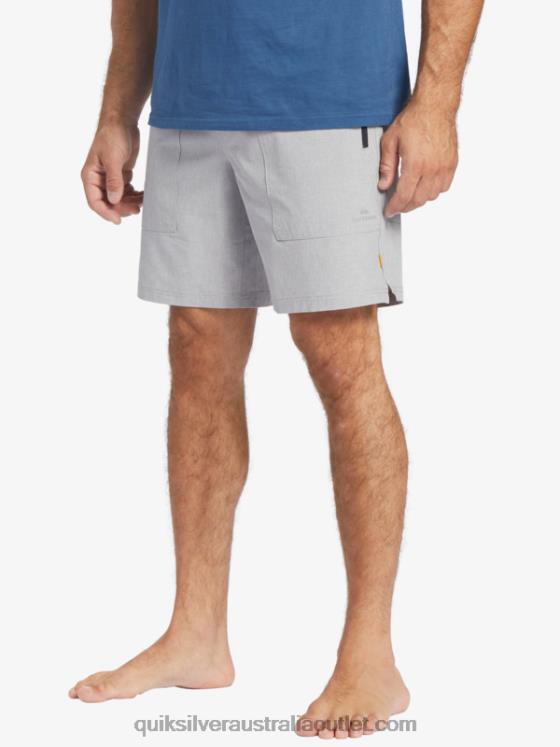 Quiksilver Men Waterman Scout Zipper Amphibian 20 Boardshorts H2N4B1326 sharkskin