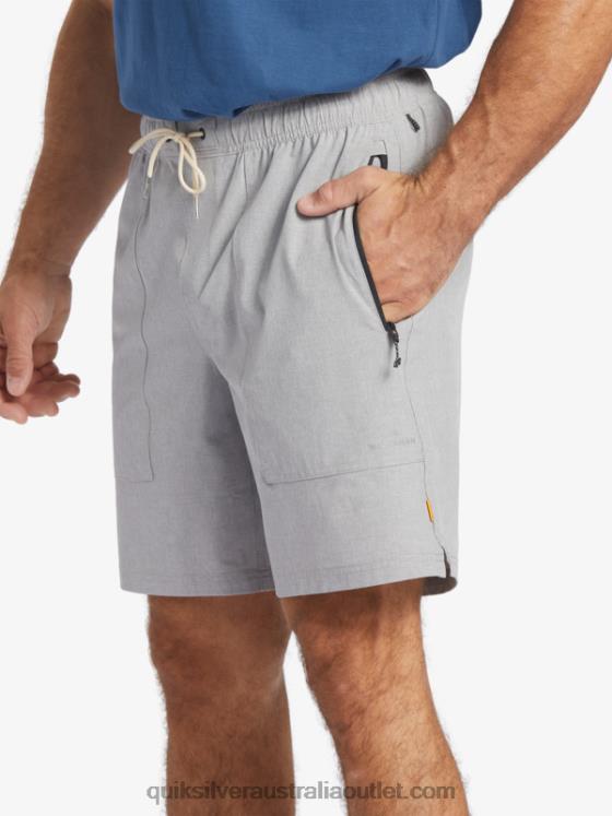 Quiksilver Men Waterman Scout Zipper Amphibian 20 Boardshorts H2N4B1326 sharkskin