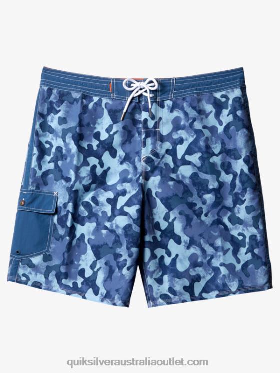 Quiksilver Men Waterman Throwback Camo 19 Boardshorts H2N4B536 ensign blue throwback