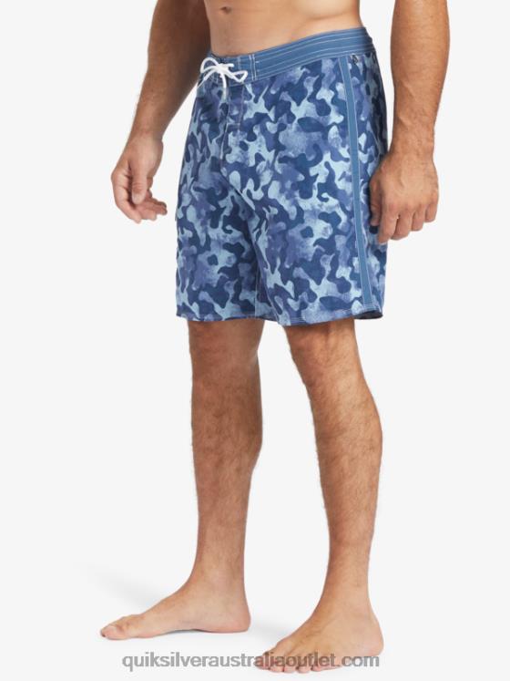 Quiksilver Men Waterman Throwback Camo 19 Boardshorts H2N4B536 ensign blue throwback