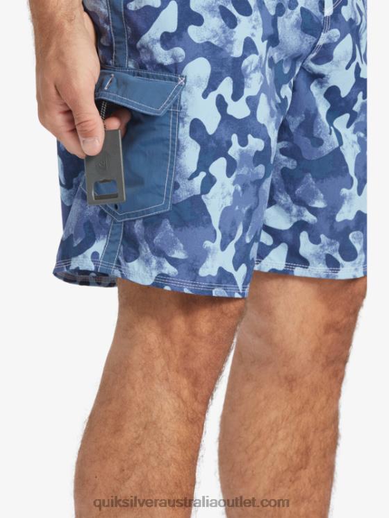 Quiksilver Men Waterman Throwback Camo 19 Boardshorts H2N4B536 ensign blue throwback