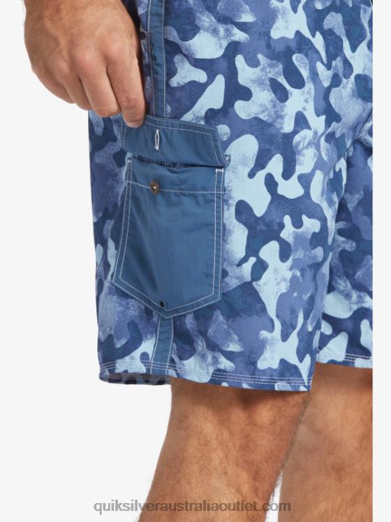Quiksilver Men Waterman Throwback Camo 19 Boardshorts H2N4B536 ensign blue throwback