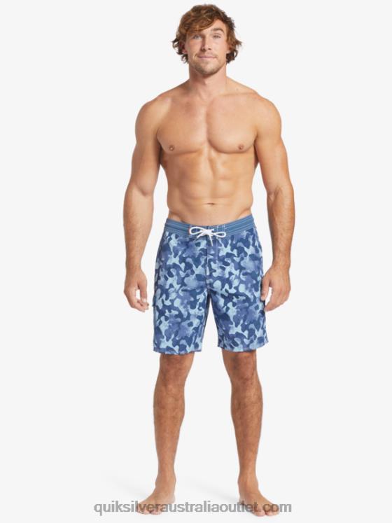 Quiksilver Men Waterman Throwback Camo 19 Boardshorts H2N4B536 ensign blue throwback