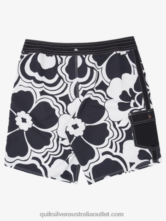 Quiksilver Men Waterman Throwback Print 19 Boardshorts H2N4B1436 black throwback