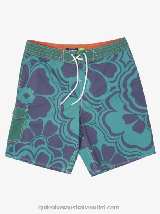 Quiksilver Men Waterman Throwback Print 19 Boardshorts H2N4B1437 smoke pine throwback