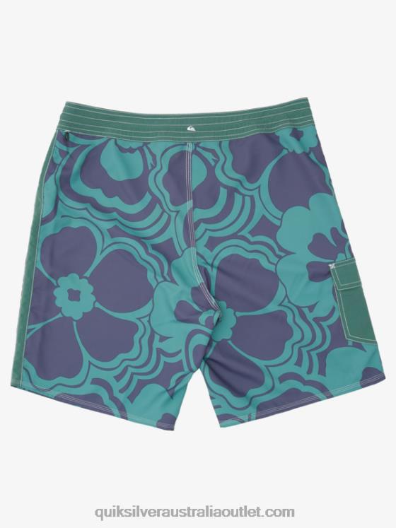 Quiksilver Men Waterman Throwback Print 19 Boardshorts H2N4B1437 smoke pine throwback