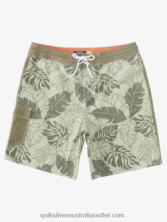 Quiksilver Men Waterman Throwback Print 2 19 Boardshorts H2N4B850 tea throwback