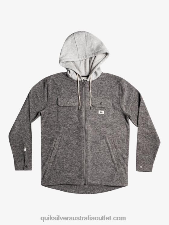 Quiksilver Men Super Swell Hooded Fleece Zip-Up Jacket H2N4B1472 dark grey heather