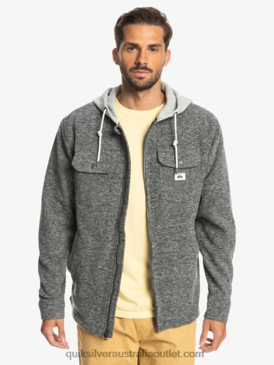 Quiksilver Men Super Swell Hooded Fleece Zip-Up Jacket H2N4B1472 dark grey heather