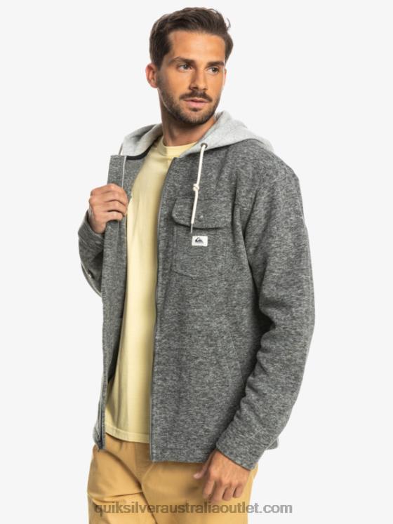 Quiksilver Men Super Swell Hooded Fleece Zip-Up Jacket H2N4B1472 dark grey heather