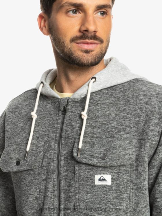 Quiksilver Men Super Swell Hooded Fleece Zip-Up Jacket H2N4B1472 dark grey heather