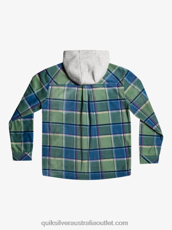 Quiksilver Men Super Swell Hooded Fleece Zip-Up Jacket H2N4B1473 provencial blue flannel plaid