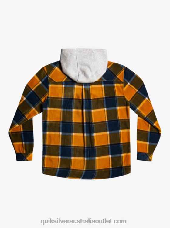 Quiksilver Men Super Swell Hooded Fleece Zip-Up Jacket H2N4B1474 buck brown flannel plaid