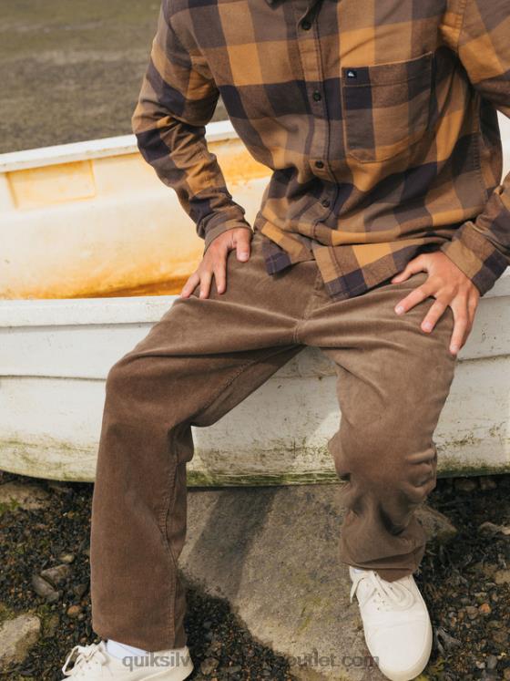 Quiksilver Men Kracker Cord Corduroy Pants H2N4B1547 chocolate chip