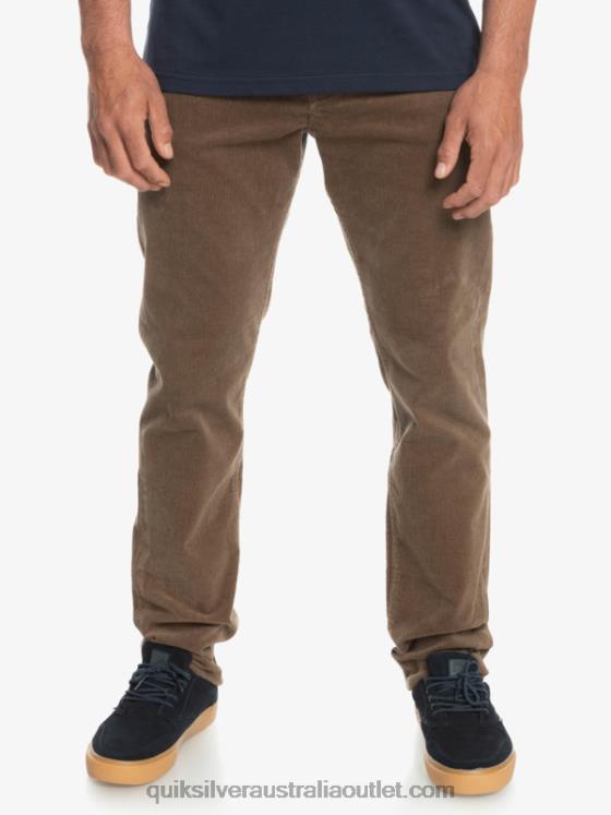 Quiksilver Men Kracker Cord Corduroy Pants H2N4B1547 chocolate chip