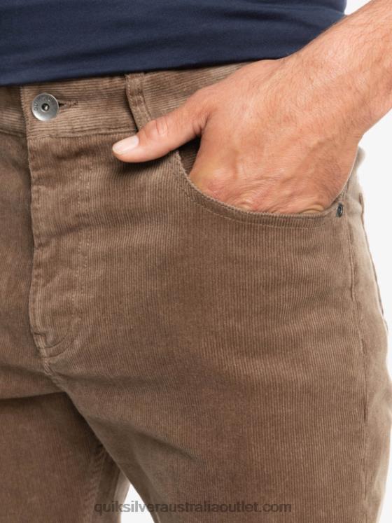 Quiksilver Men Kracker Cord Corduroy Pants H2N4B1547 chocolate chip