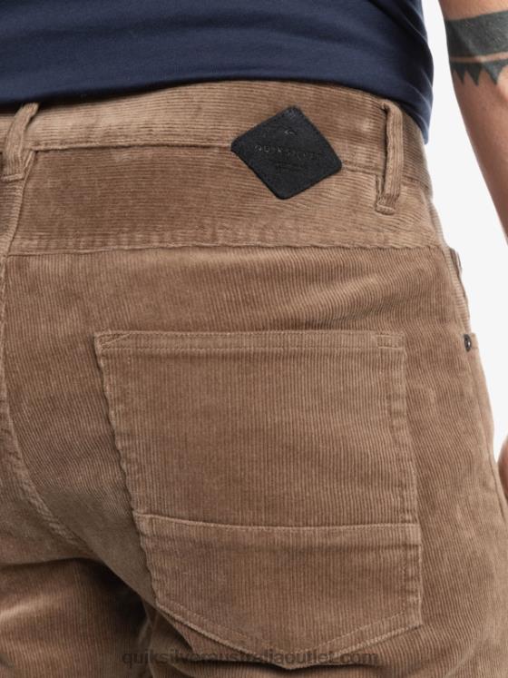 Quiksilver Men Kracker Cord Corduroy Pants H2N4B1547 chocolate chip