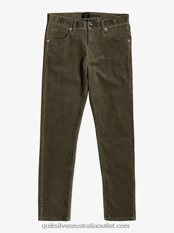Quiksilver Men Kracker Straight Fit Corduroy Pants H2N4B1606 kalamata