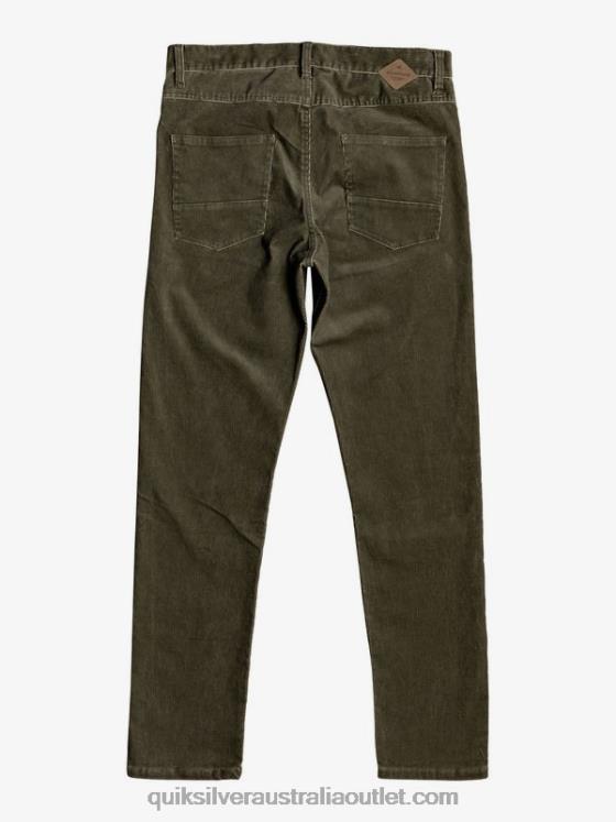 Quiksilver Men Kracker Straight Fit Corduroy Pants H2N4B1606 kalamata
