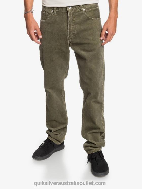 Quiksilver Men Kracker Straight Fit Corduroy Pants H2N4B1606 kalamata