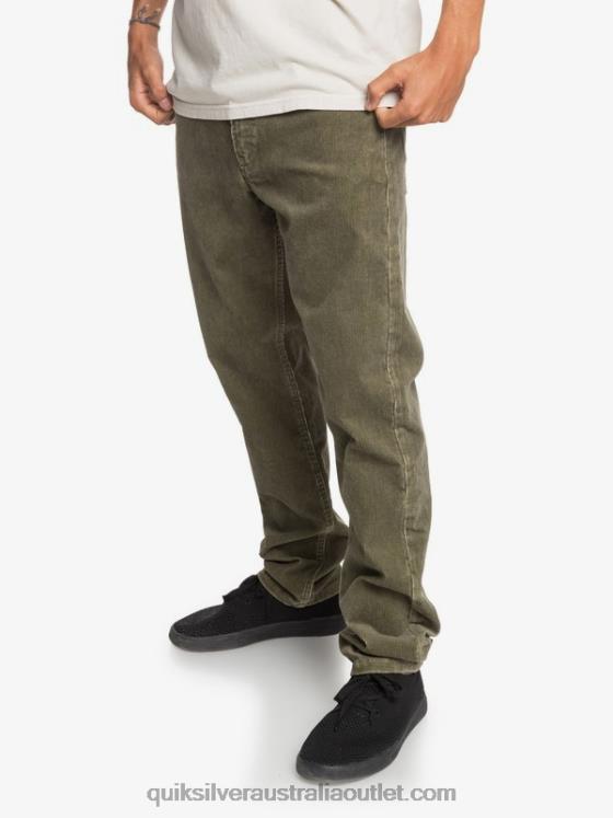 Quiksilver Men Kracker Straight Fit Corduroy Pants H2N4B1606 kalamata