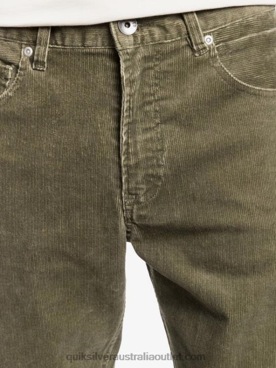 Quiksilver Men Kracker Straight Fit Corduroy Pants H2N4B1606 kalamata