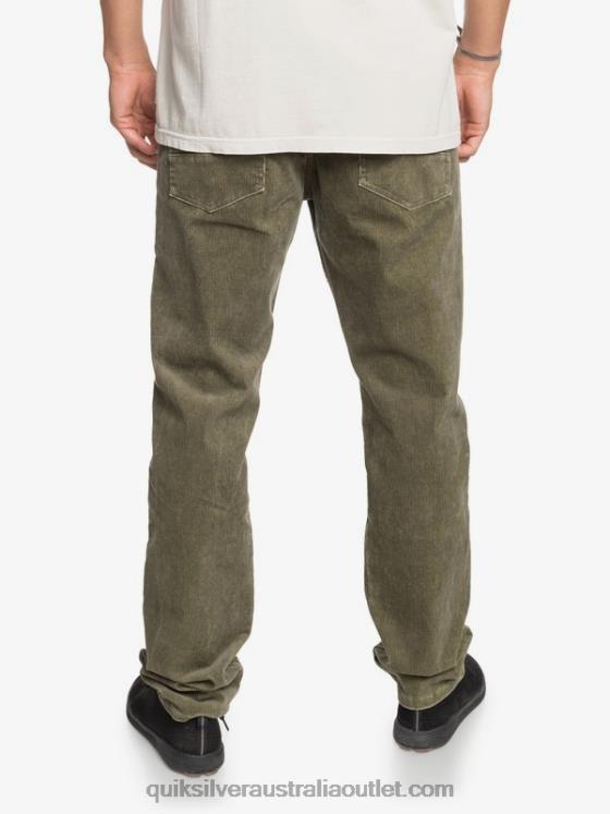 Quiksilver Men Kracker Straight Fit Corduroy Pants H2N4B1606 kalamata