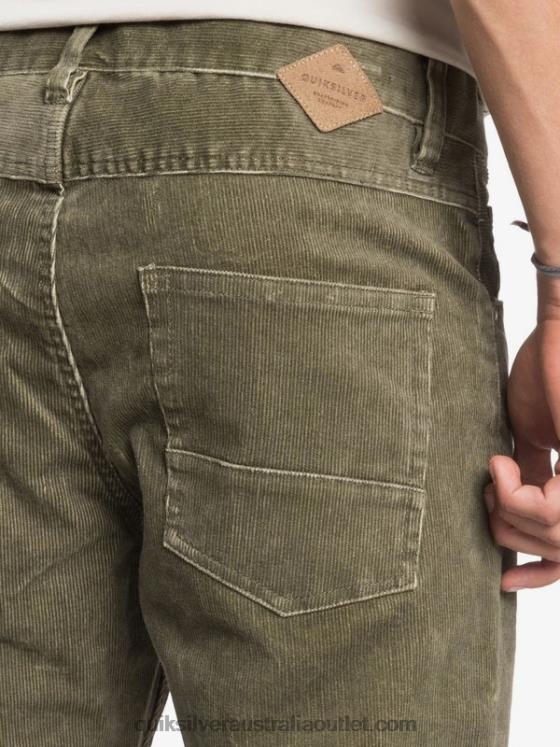 Quiksilver Men Kracker Straight Fit Corduroy Pants H2N4B1606 kalamata