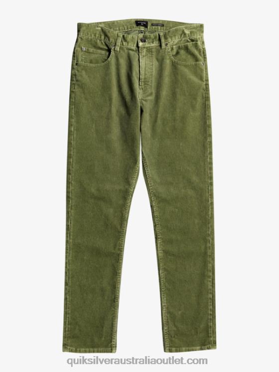 Quiksilver Men Kracker Straight Fit Corduroy Pants H2N4B1607 four leaf clover