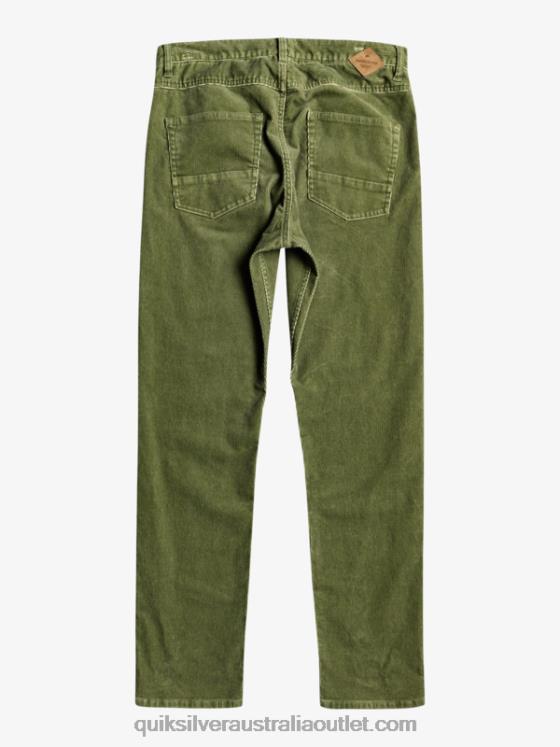 Quiksilver Men Kracker Straight Fit Corduroy Pants H2N4B1607 four leaf clover