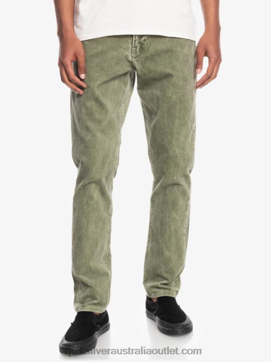 Quiksilver Men Kracker Straight Fit Corduroy Pants H2N4B1607 four leaf clover