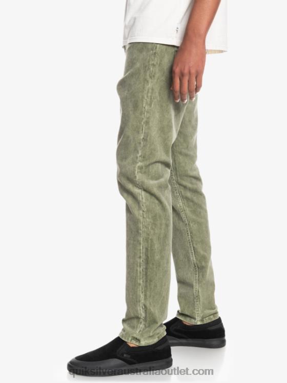 Quiksilver Men Kracker Straight Fit Corduroy Pants H2N4B1607 four leaf clover
