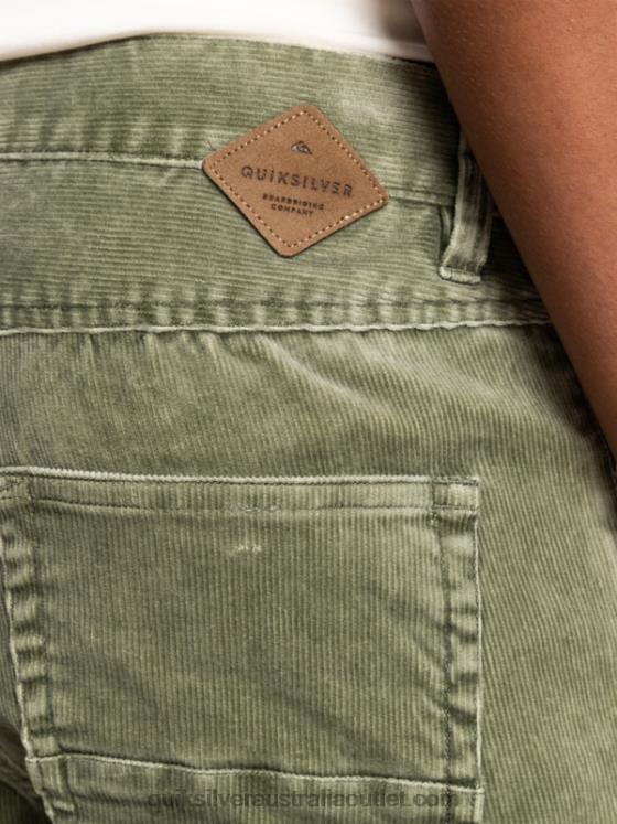 Quiksilver Men Kracker Straight Fit Corduroy Pants H2N4B1607 four leaf clover