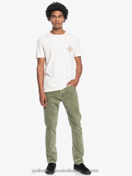 Quiksilver Men Kracker Straight Fit Corduroy Pants H2N4B1607 four leaf clover