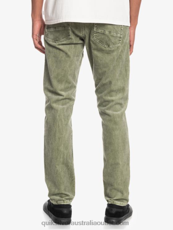 Quiksilver Men Kracker Straight Fit Corduroy Pants H2N4B1607 four leaf clover