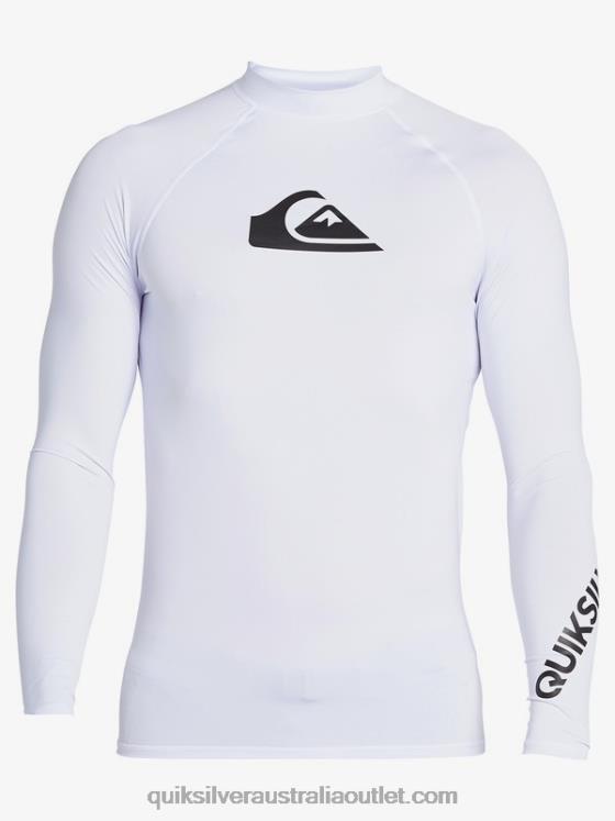 Quiksilver Men All Time Long Sleeve UPF 50 Rashguard H2N4B1429 white