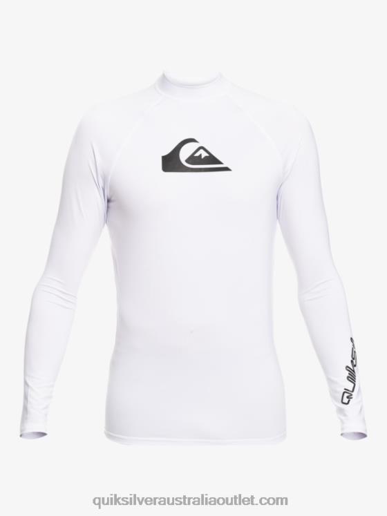 Quiksilver Men All Time Long Sleeve UPF 50 Rashguard H2N4B818 white