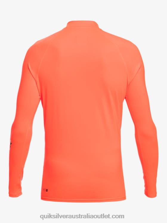 Quiksilver Men All Time Long Sleeve UPF 50 Rashguard H2N4B821 fiery coral