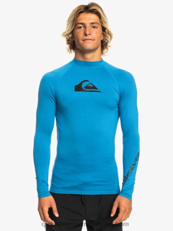 Quiksilver Men All Time Long Sleeve UPF 50 Rashguard H2N4B822 snorkel blue heather